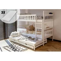 Kids Collective Hochbett 90x200 mit Ausziehbett Etagenbett mit Ausziehfunktion,