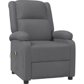 vidaXL Massagesessel Grau Kunstleder 93 x 98 x 0 cm Grau mit verstellbarer Rückenlehne und Massagefunktion