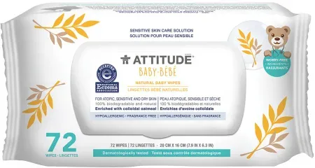 Attitude Natürliche Babytücher Atopische Empfindliche Und Trockene Haut 72 Stück
