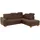 Home Affaire Ecksofa HOME AFFAIRE "Dundee L-Form", braun (dunkelbraun), B:263cm H:86cm T:219cm, Luxus-Microfaser Lederoptik (100% Polyester), Sofas, Ecksofa, wahlweise mit Kopfteilverstellung und zusätzlich mit Bettfunktion
