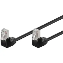 goobay 96078 CAT 5e Patchkabel 2x 90° gewinkelt, F/UTP, Schwarz