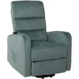 MCW Fernsehsessel MCW-K62 Chenille 80 x 100 x 90 cm Blau-Grün elektrisch mit Fernbedienung