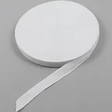 Köperband, Baumwolle, 20 mm, weiß, Rolle mit 50 m