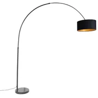 QAZQA Bogenlampe 50 cm Schwarz/Gold
