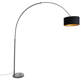 QAZQA Bogenlampe 50 cm Schwarz/Gold