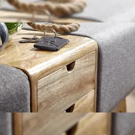 KADIMA DESIGN Turnbock Sitzbank 120 x 56 x 30 cm grau / grau