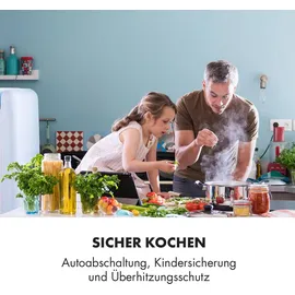 Klarstein Induktionskochfeld, Glaskeramik Kochfeld, Induktionskochfeld mit 4 Platten, Einbau-Induktionskochfeld mit Touch-Display, Digitalanzeige und Timer-Funktion, Schnelles Aufheizen, 7000 Watt