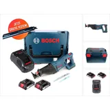 Bosch GSA 18 V-LI ohne Akku + 2 x 2,0 Ah + Ladegerät + L-Boxx