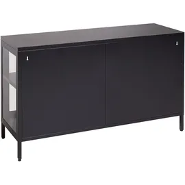 Beliani Sideboard mit Glastüren NEWPORT Metall 115 cm Schwarz