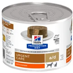 Hill's Prescription Diet A/D Urgent Care Nassfutter für Hunde/Katzen mit Huhn (Dose) 1 Palette (12 x 200 g)