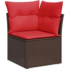 vidaXL 7-teiliges Gartensofa-Set mit Kissen, braun, Polyrattan - Braun