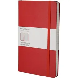Moleskine Notizbuch L 240 Seiten rot kariert harter Einband