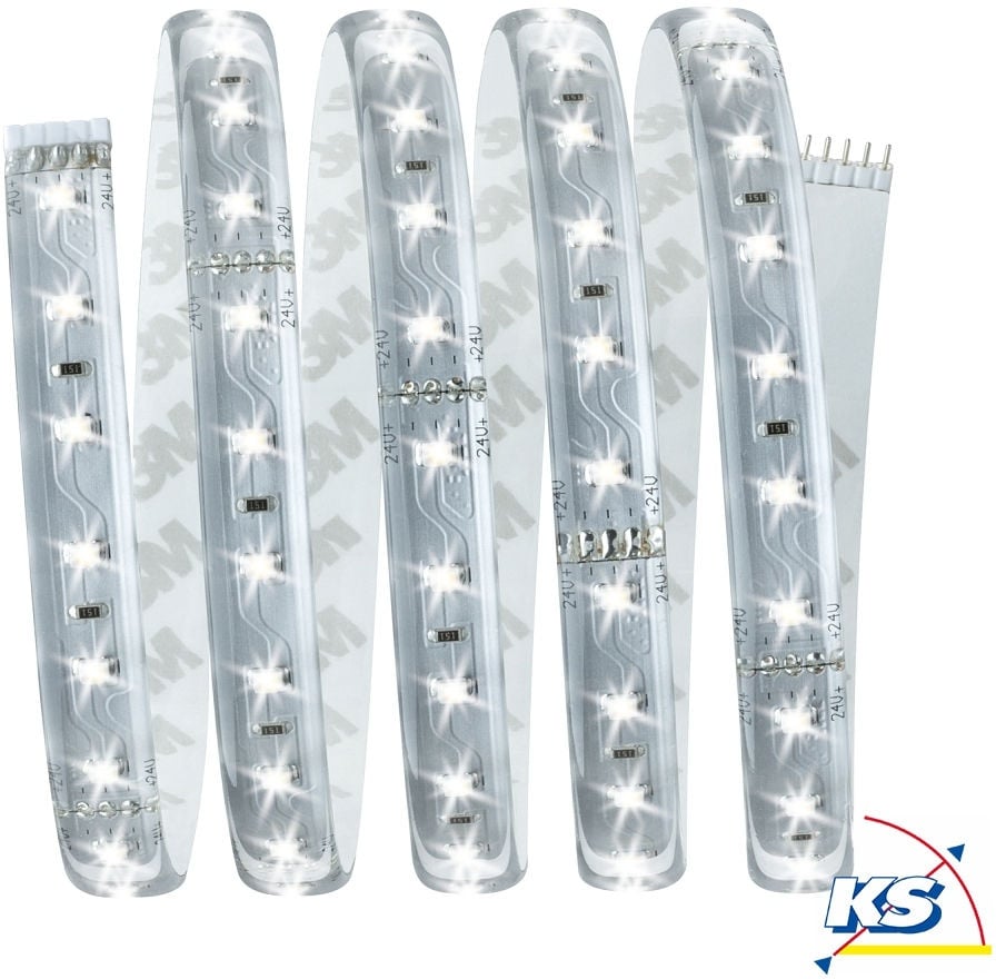 Paulmann LED Strip Basis-Set MAX LED 500, beschichtet, mit Steckertrafo, 230V/24V, 20VA, 9W 6500K 440lm/m, 150cm /1.25cm PAUL-70667