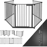 Kaminschutzgitter Absperrgitter Baby Laufgitter Türschutzgitter Ofengitter 5x Schwarz - Swanew