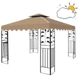 Ersatzdach Pavillon 3x3M, Garten Pavillon Ersatzdach 2-Tier mit Air Vent, Grill-Gazebo-Abdeckung Abnehmbares Ersatzdach, Camping Hängematte Strand Sonne Unterstand