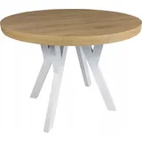 Sunny Oak Ø90/190 Weißer runder Ausziehtisch