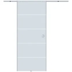 HOMCOM Glasschiebetür Aluminium, Sicherheitsglas