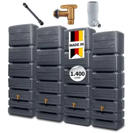 4rain Slim Wood Decor Wandtank 1400 l graphite grey