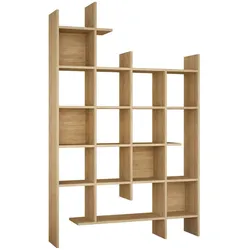 Dmora Bücherregal Dguidett, Büroregal, Mobiler Buchhalter, Bücherbrett, 122x26h188 cm, Eiche