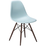 Vitra Stuhl Eames Plastic Side Chair DSW 83x46.5x55 cm eisgrau, Gestell: Ahorn nussbaumfarbig, Designer Charles & Ray Eames