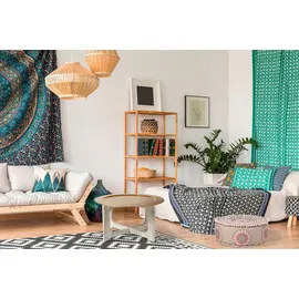 Marrakesch Orient & Mediterran Interior Pouf Baumwolle ø 50 cm Mehrfarbig
