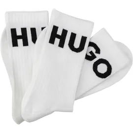 Hugo Socken, mit Statement-Print im 3er-Pack, Weiss, 43-46