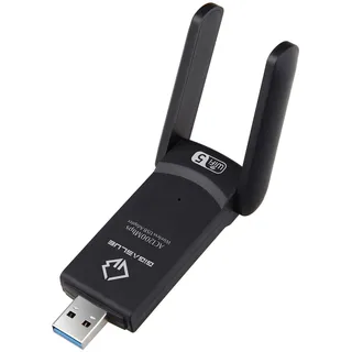 GiGaBlue Ultra 1200Mbps W-LAN 2.4 & 5 GHz USB 3.0 WiFi Dual Band Adapter 5GHz+2.4GHz 2x5 dBi High Speed 802.11ac Wireless Netzwerk Adapter WiFi Empfänger für Windows/Mac OS/Linux