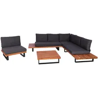 Mendler Garten-Garnitur mit Sessel HWC-H54, Lounge-Set Sofa, Spun Poly