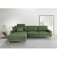 Candy 3C Candy Ecksofa »Lecce, wahlweise PUR-Schaumstoff oder Tonnentaschenfederkern«, Bett im 2,5-Sitzer, teilmotorische Schlaffunktion im Longchair, L-Form