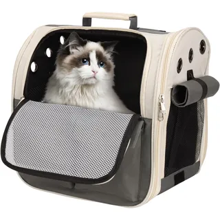 Tinyyo Haustierrucksack - Hunderucksack - Rucksack Hund - Katzenrucksack - Atmungsaktiver Rucksack für Katze oder Hunde - Für Spaziergänge, Wanderungen und Reisen
