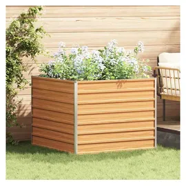 vidaXL Garten-Hochbeet verzinkter Stahl rechteckig 100 x 100 x 77 cm Hellbraun