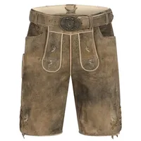 KRÜGER BUAM Trachtenlederhose Lederhose Micah mit Gürtel braun braun 56