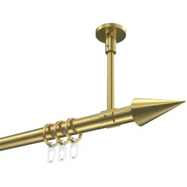 Interdeco Gardinenstange, Sonette Savio 200 cm, 1-läufig, 20 mm Ø Messing-Optik