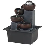 perfk Tischbrunnen, Zimmerbrunnen, Wasserfallbrunnen, Wasserpumpe mit rotierender Kugel, beleuchtet für Meditation, Büro, Bauernhaus, Zuhause
