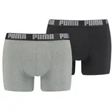 Puma Basic Boxershorts grey melange/black M 2er Pack
