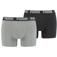 Puma Basic Boxershorts grey melange/black M 2er Pack