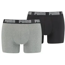 Puma Basic Boxershorts grey melange/black M 2er Pack