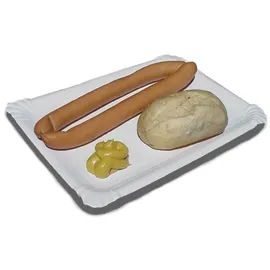 LogiPack GeRo 100 flache Pappteller weiß eckig 16 x 23 cm