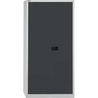 BISLEY Flügeltürenschrank Stahl 4 Fachböden Anthrazit/Lichtgrau 40 x 91,4 x 195 cm