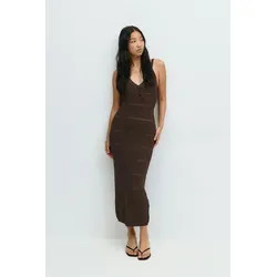 Gina Tricot - Knitted midi dress - Strickkleider - Braun - S - Dame - Braun - S