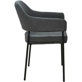 Svita Scarlett 2er Set Esszimmerstühle Armlehnstuhl Polsterstuhl Stoff Grau