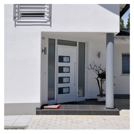 vidaXL Haustür Weiß 110x210 cm Aluminium und PVC