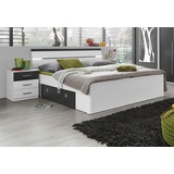 Schlafkontor Bett, inkl. 2 Nachttische und 2 Schubkästen, weiß/lavafarben, , 172061-0 LED-Leuchtmittel