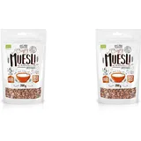 DIET-FOOD Bio Muesli Crunchy With Chia Frühstück Müsli mit Superfoods Low Carb Non-GMO Snack ohne Zuckerzusatz 2er Pack