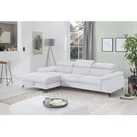 Cotta Ecksofa »Kitty L-Form«, inkl. Kopfteilverstellung, optional mit Bettfunktion u. Bettkasten weiß