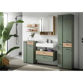xonox.home Mid.you Waschbeckenunterschrank Aqua Grün, Eiche, Kunststoff, 2 Schublade(n) Schubladen, 75x35x35 cm hängend, Badezimmer, Badezimmerschränke, Waschbeckenunterschränke