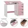 Idimex Kinderschreibtisch EMMA 114 x 76 x 55 cm Kiefer massiv weiß rosa
