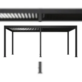Weide E-Deluxe elektrische Pergola LED Voll Aluminium 3 x 6 M motorisiertes Lamellendach anthrazit?