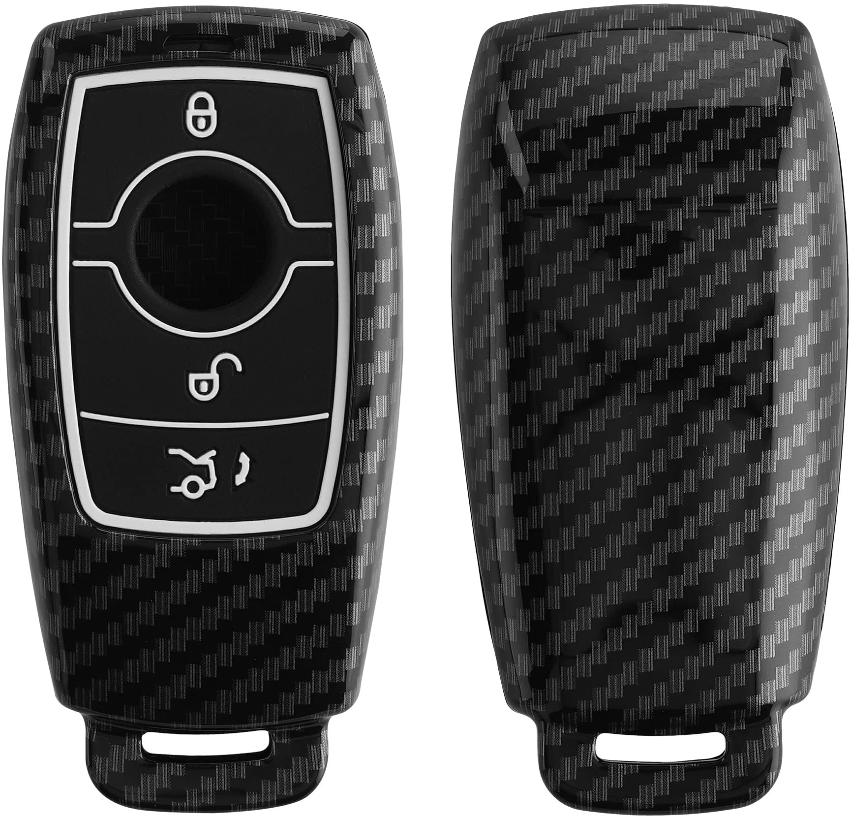 kwmobile Autoschlüssel Hülle kompatibel mit Mercedes Benz Smart Key Autoschlüssel (nur Keyless) - Hardcover Schutzhülle Schlüsselhülle Cover in Schwarz