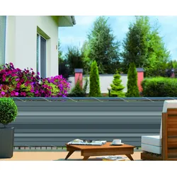 Home & Garden Balkonschutz Sichtschutz 6mx90cm grau-gestreift mit Kordel 300820122-HE